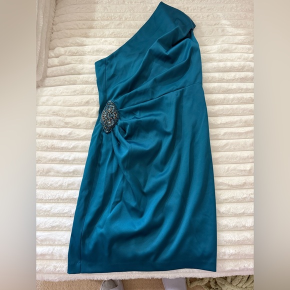 Jessica Howard Teal One-Shoulder Dress - Picture 6 of 6